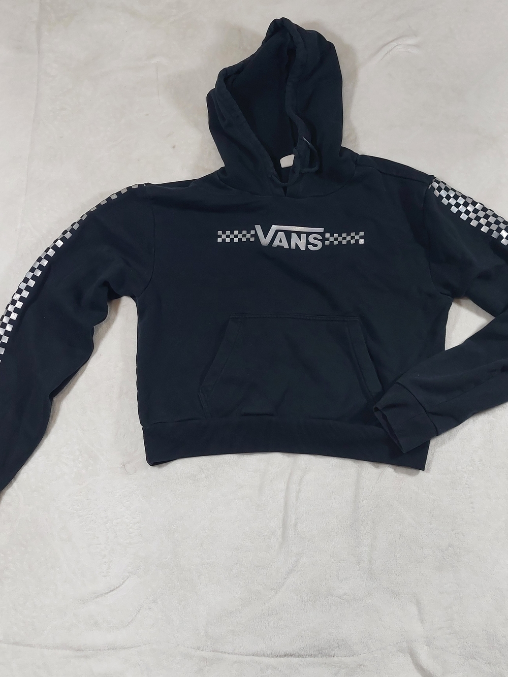 Vans Black Checkerboard Logo Hoodie - Women